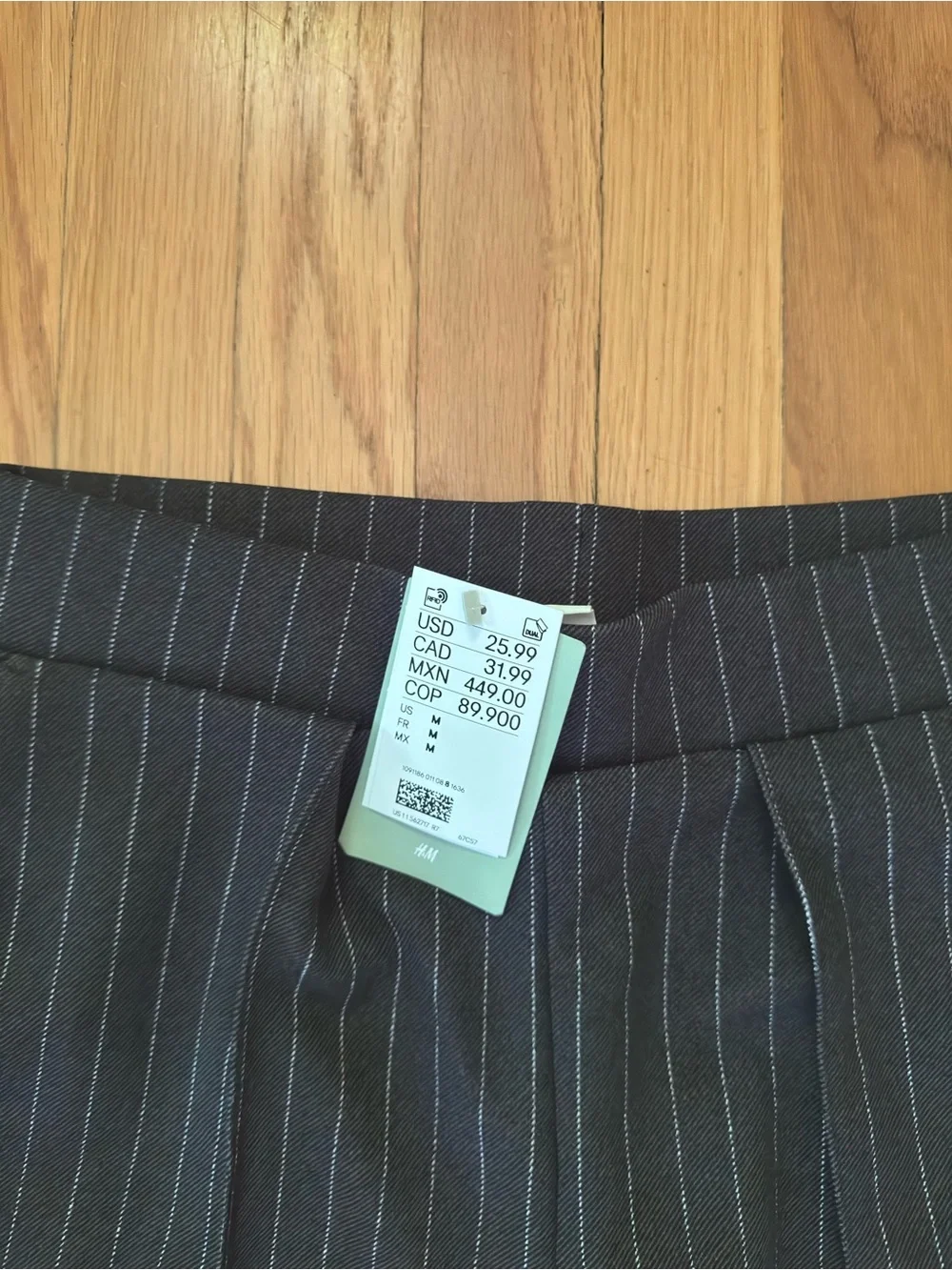 H&M Black Pinstripe Wide-Leg Dress Pants - Picture 2 of 3